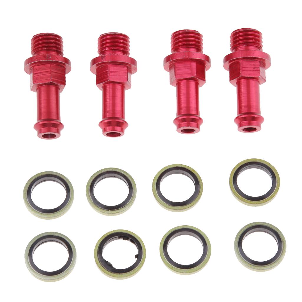 Brake Clutch Line Tube Transfer Adapter Screw for Radial Master Cylinder Red