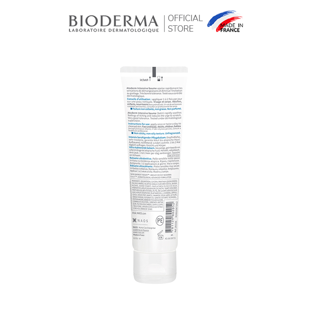 Kem dưỡng ẩm chuyên sâu cho da rất khô và viêm da cơ địa Bioderma Atoderm Intensive Baume - 45ml