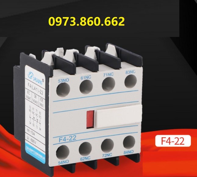 Tiếp điểm phụ contactor F4-11 ( 1NO+1NC ) , F4-22 ( 2NO+2NC), Tiếp điểm phụ lắp cho khởi động từ