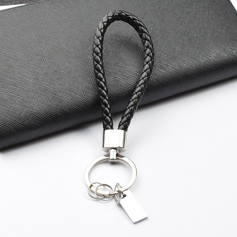 Vòng chìa khóa da bện với vòng chìa khóa bằng thép không gỉ, carabiner và móc vít lý tưởng cho chìa khóa xe hơi - dành cho nam và nữ