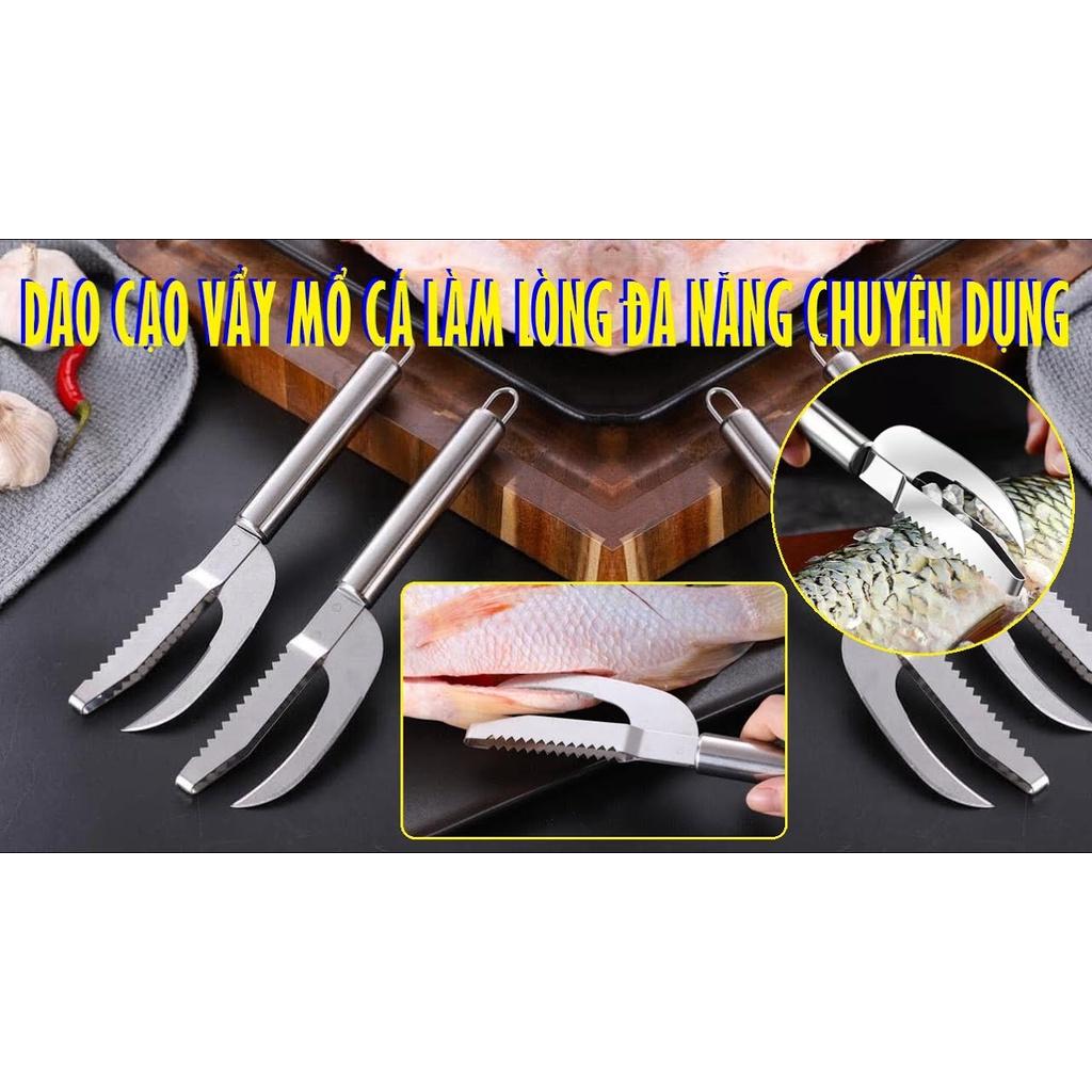 DAO CẠO VẨY MỔ CÁ LÀM LÒNG , TẠO HÌNH CÁ NƯỚNG SIÊU BÉN 3 TRONG 1 LÀM BẰNG THÉP KHÔNG GỈ CHUYÊN DỤNG CHO NHÀ BẾP