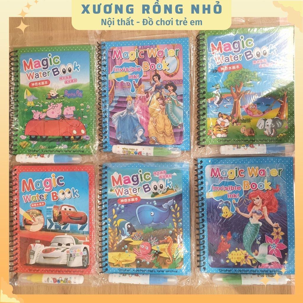 Đồ Chơi Tranh Tô Màu Nước Ma Thuật Tự Xóa, Sách Tập Tô Thần Kỳ, Magic Water Book Cho Bé Tặng 1 Bút Tô Màu