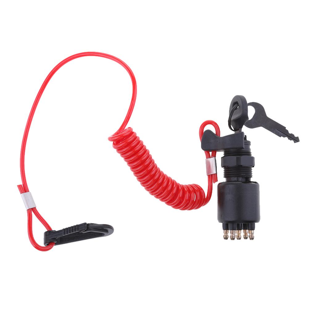 Ignition Key Switch & Lanyard 5005801, 175974 for Johnson/Evinrude/OMC