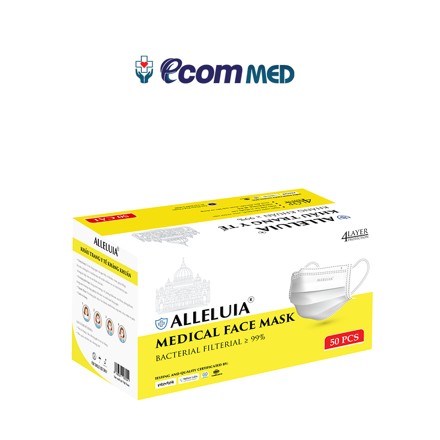 Khẩu Trang Y Tế Alleluia 4 Lớp Kháng Khuẩn 99%
