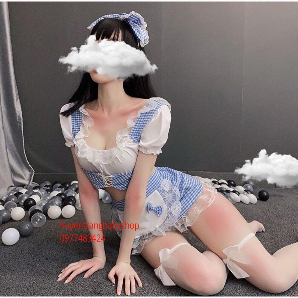 Cosplay hầu gái / người giúp việc kèm nơ đầu (không kèm tất và chổi ) sexy 1254