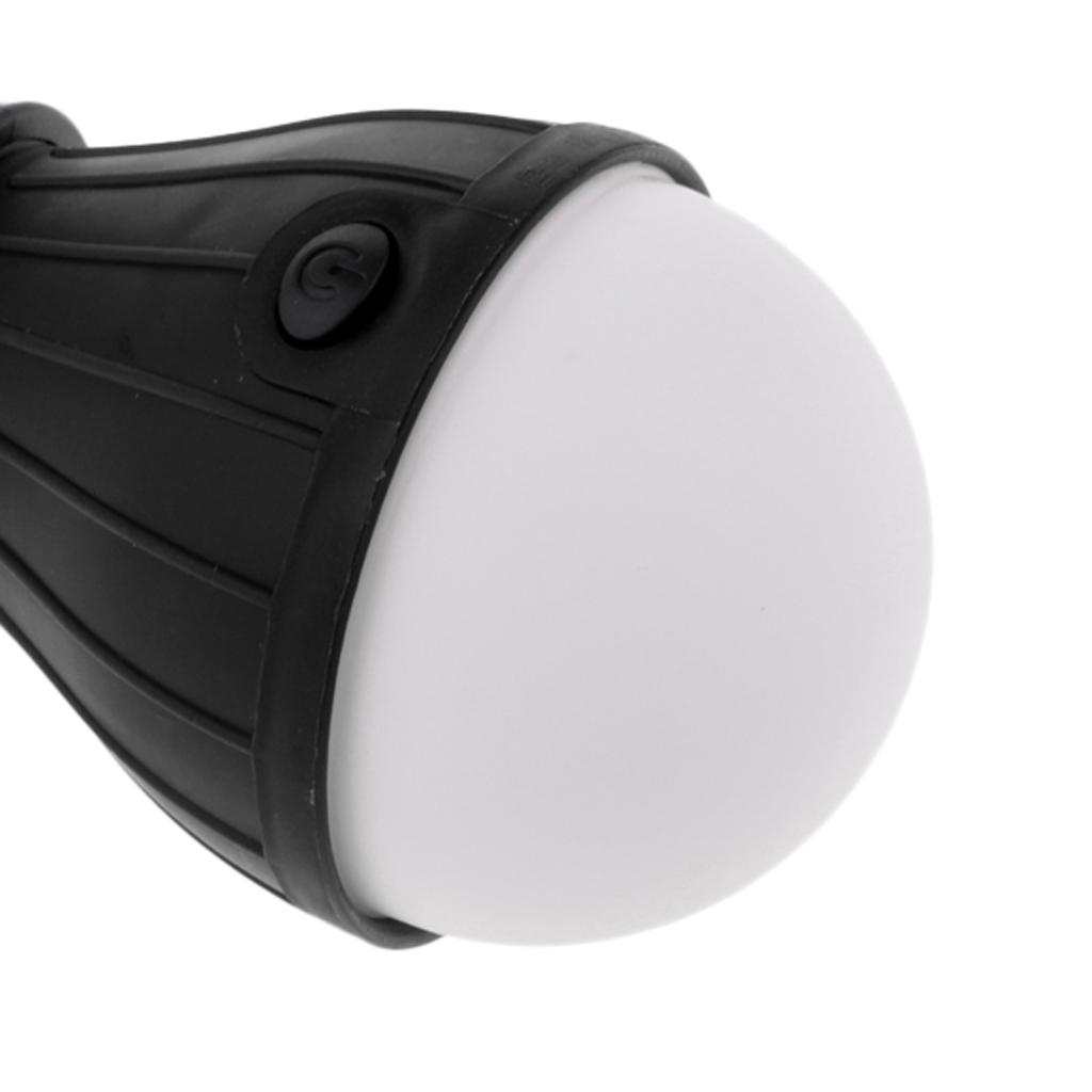 Camping 3 LED Hanging Lantern Outdoor Emergency Tent Lamp Light Bulb Black