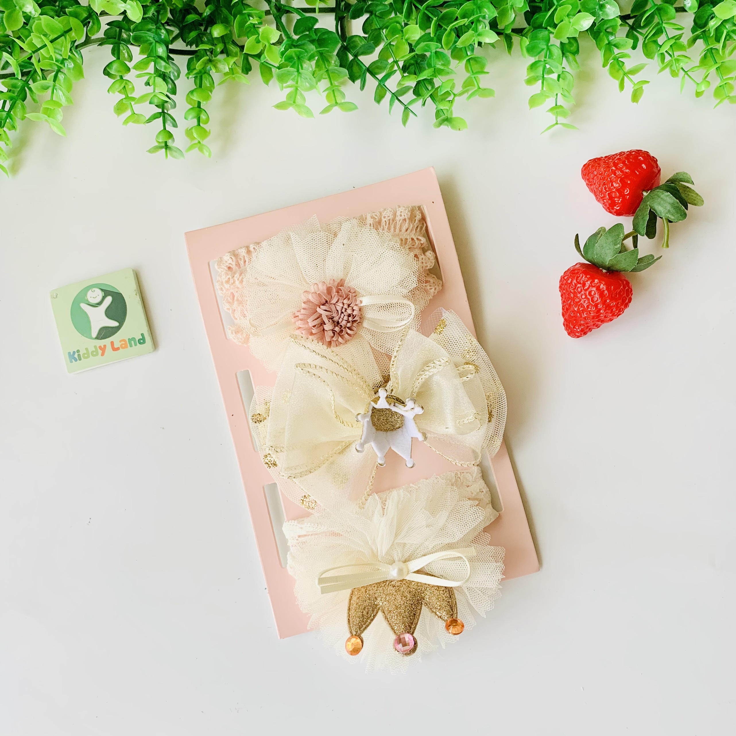 Set tất + băng đô sơ sinh cho bé gái