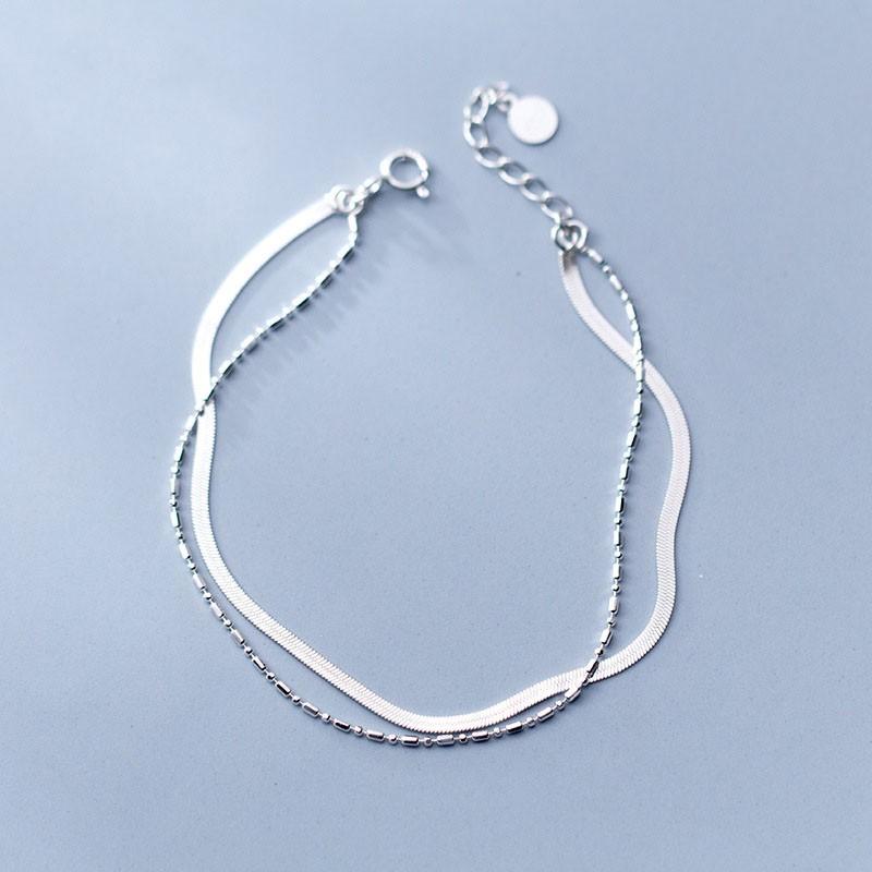Vòng tay bạc Ý s925 hai lớp S2927 - AROCH Jewelry
