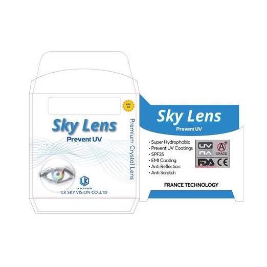 Tròng Kính Cao Cấp Sky Len 1.60 ASP SV PREVENT UV SHMC