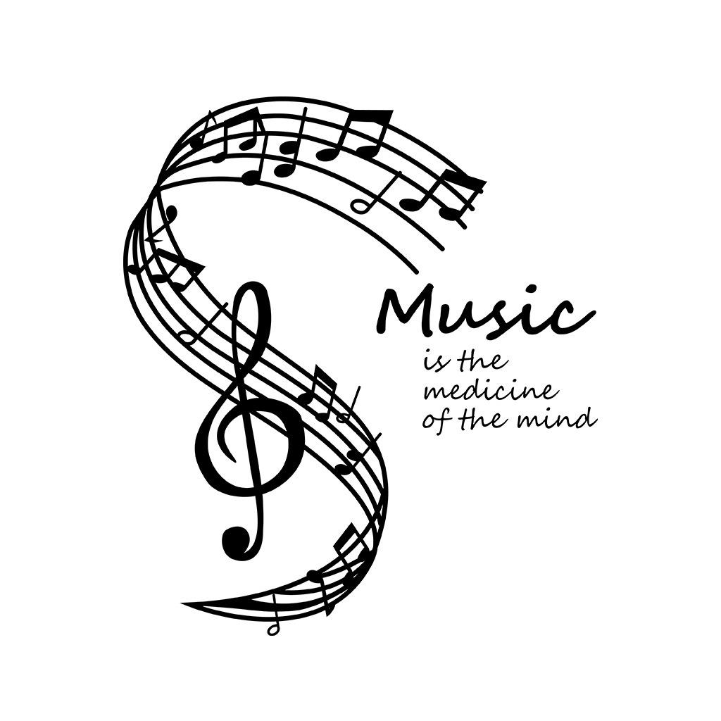 Decal dán tường Âm nhạc mẫu số 14 AmyShop - Music is the medicine of the mind