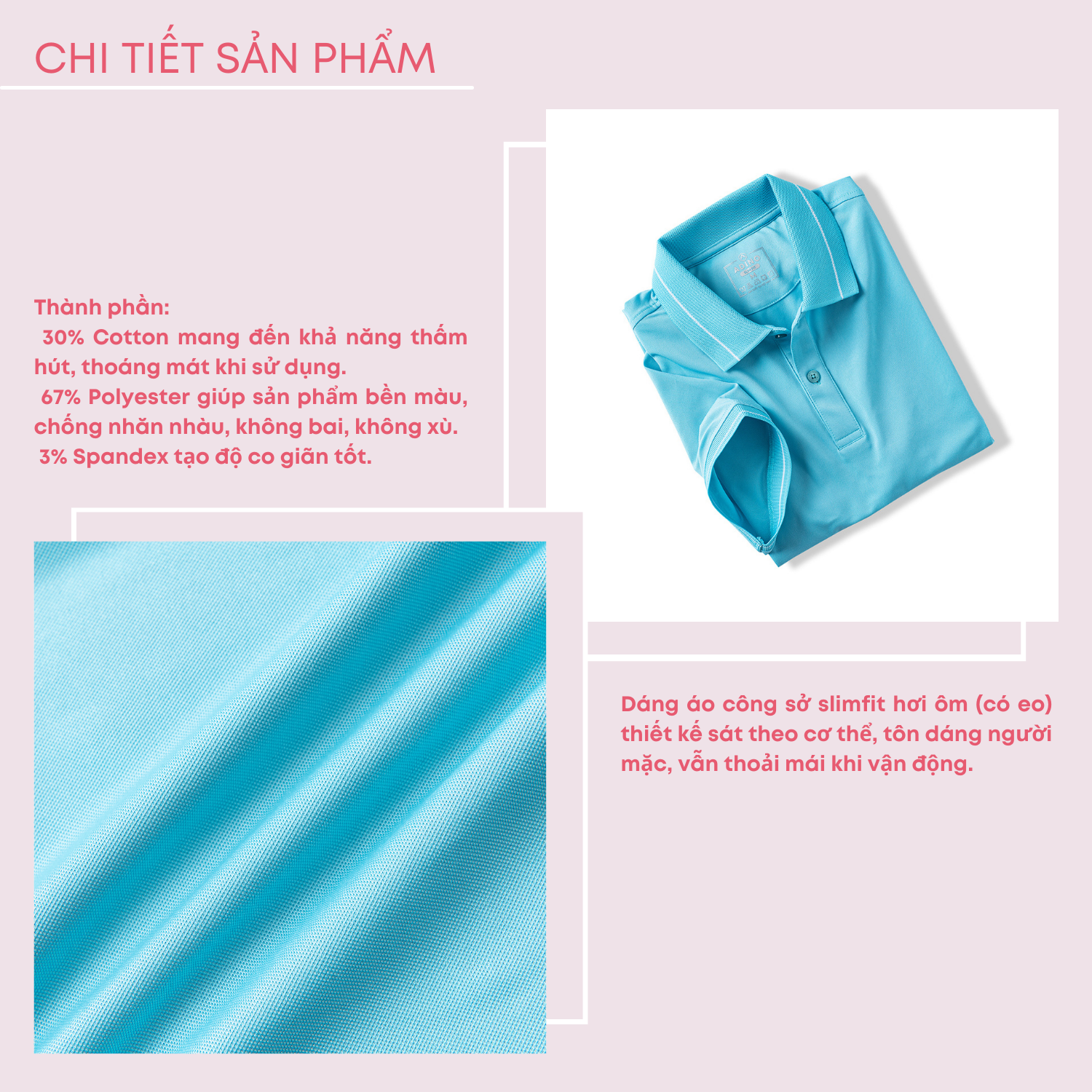 Áo polo nữ màu xanh ngọc phối viền ADINO vải polyester cotton không bai xù dáng công sở slimfit hơi ôm trẻ trung APN04