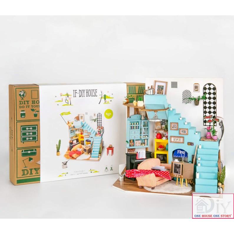 Mô hình nhà búp bê lắp ráp bằng gỗ JOY'S PENINSULA mã DG141 - Quà tặng tự làm bằng gỗ