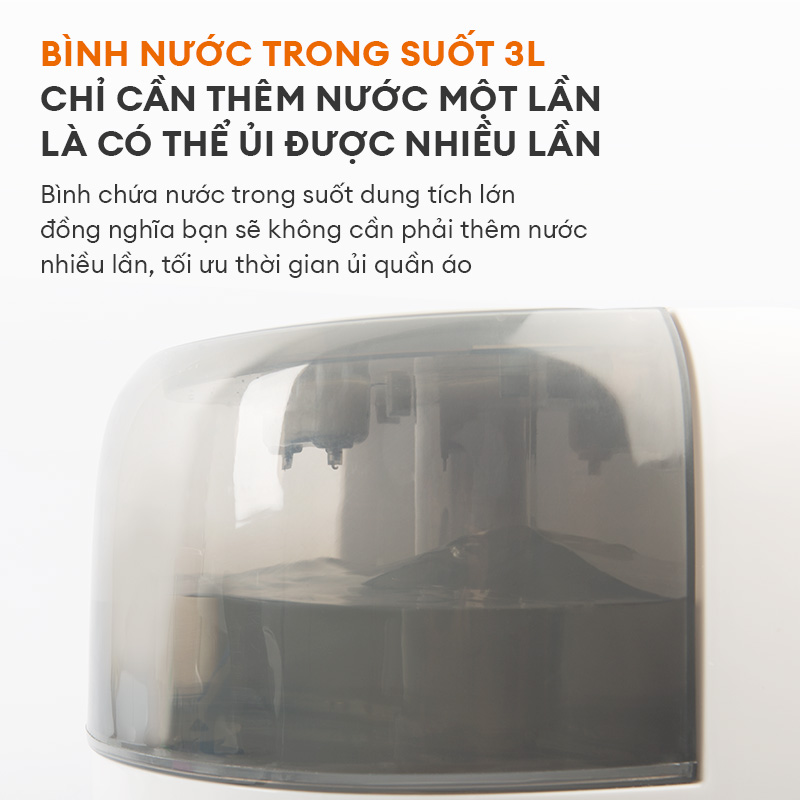 Bàn ủi hơi nước dạng đứng Gaabor GS2000M-WH04A công suất 2000W dung tích 3L 3 nấc điều chỉnh nhiệt độ - Hàng chính hãng