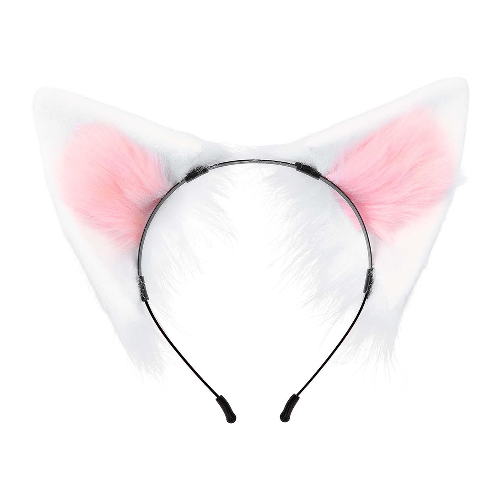Ears Headband Adult, Plush Animal Headband Faux Cute Photo Props Hair Accessories Cosplay Headwear Hair Hoop with Ears for Fancy Dress Decor