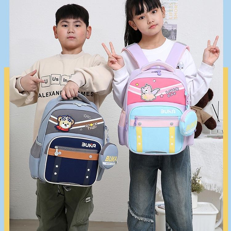Balo cho bé đi học tiểu học lớp 1 3 vải Oxford cao cấp kèm hộp bút màu pastel dễ thương 3028