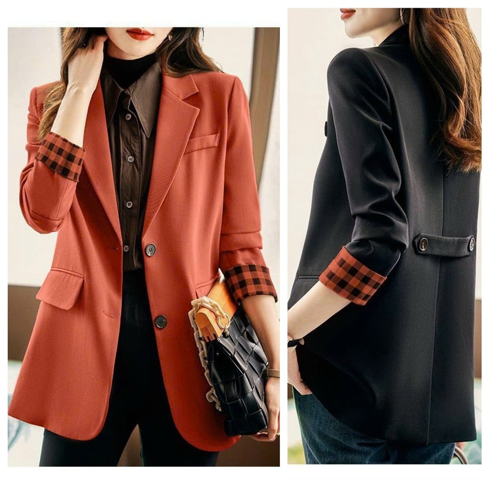 Áo Khoác Vest Blazer Phối Tay Sang Trọng