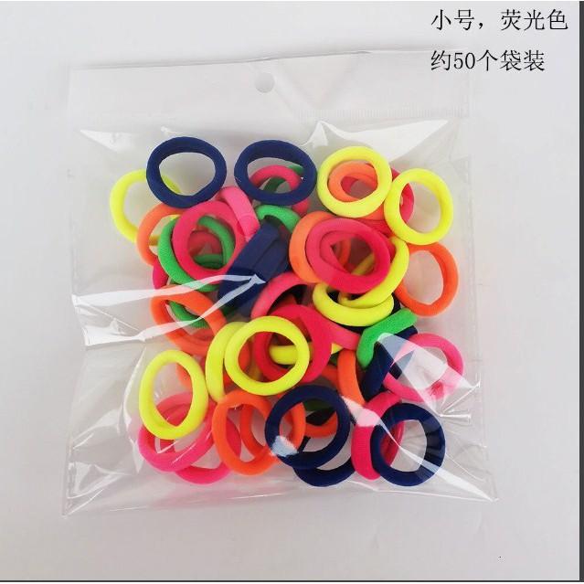 Set 50 chun buộc tóc cho bạn nữ, chun tóc cho học sinh, chun buộc tóc cho nữ