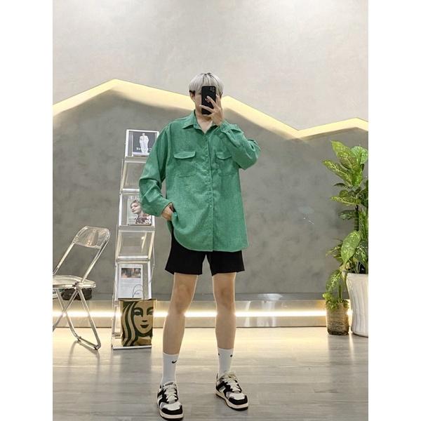 Sơmi nam - sơ mi tay dài basic có túi vải siêu đẹp