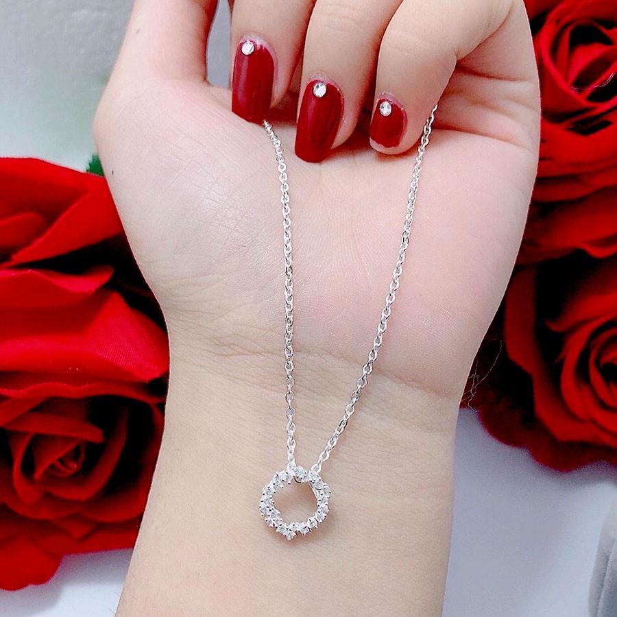 Dây chuyền nữ Huyền Thoại Biển Xanh chất liệu bạc 925 đính đá cao cấp trang sức Bạc Quang Thản - QTBTS5