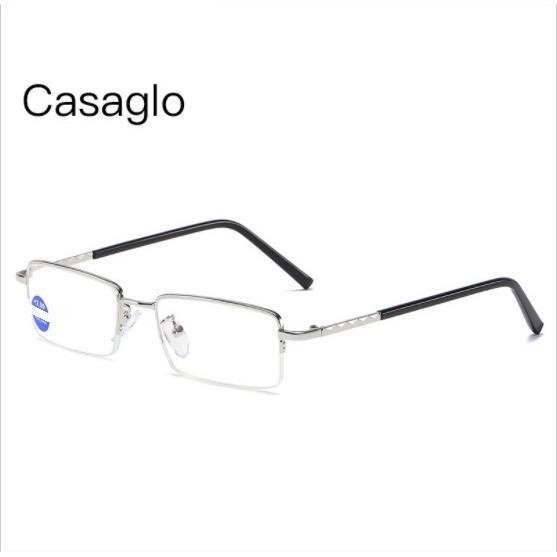 Kính lão thị viễn thị titanium màu Bạc sáng Silver Nhật sẵn độ từ +100 đến +400 kiểu dáng doanh nhân sang trọng