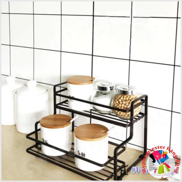 Kệ gia vị bậc thang THÉP NÂU ĐEN hàng đẹp