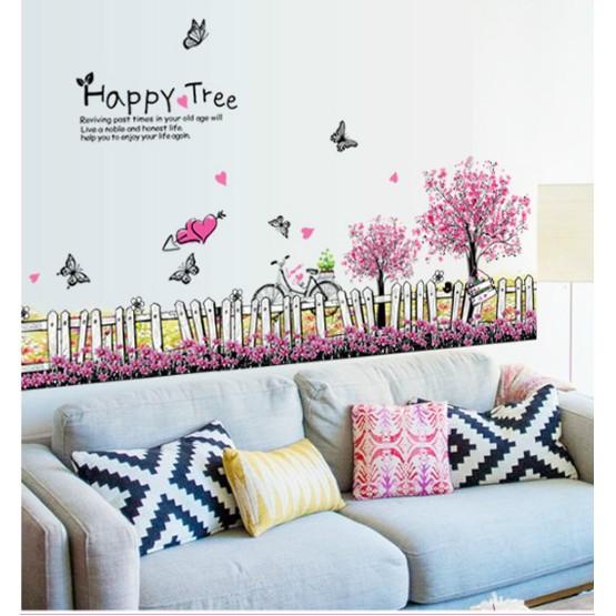 Decal trang trí tường Cây cầu gỗ cho Thú
