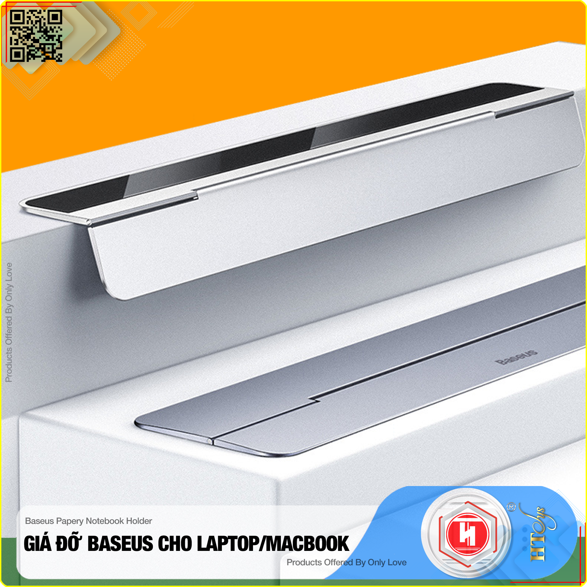 Đế tản nhiệt dạng xếp, siêu mỏng Baseus Papery Notebook Holder dùng cho cho Macbook/ Laptop (0.3cm slim, 8° Angle, Foldable, Portable Alloy Laptop Stand)