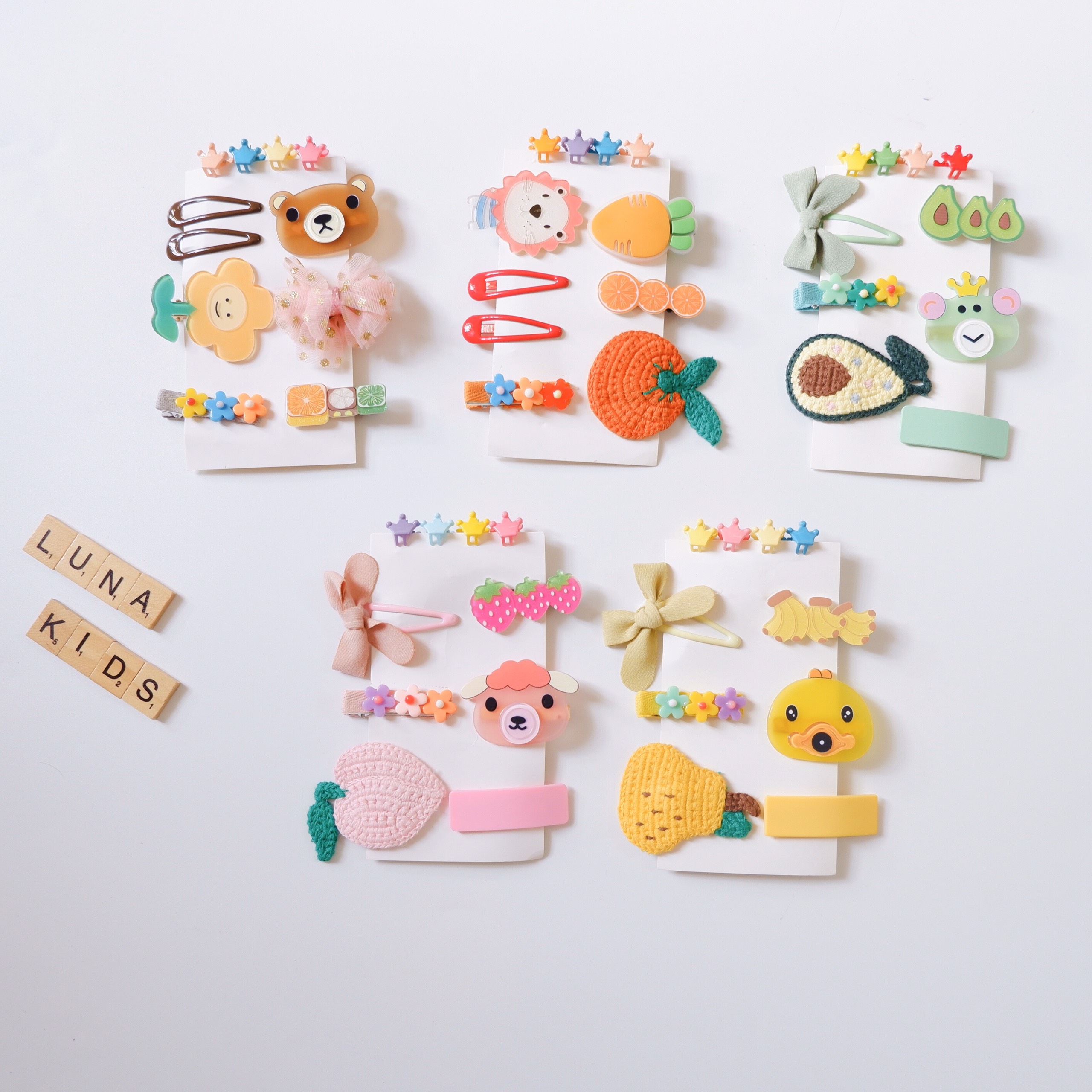 Set kẹp tóc cho bé gái KT02 - LunaKids [Ảnh thật