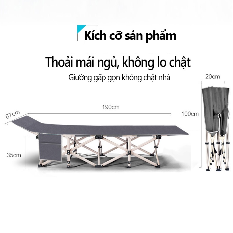 Giường xếp văn phòng ngủ trưa gấp gọn kích thước 67x180cm, giường gấp gọn nghỉ trưa tiện lợi cao cấp