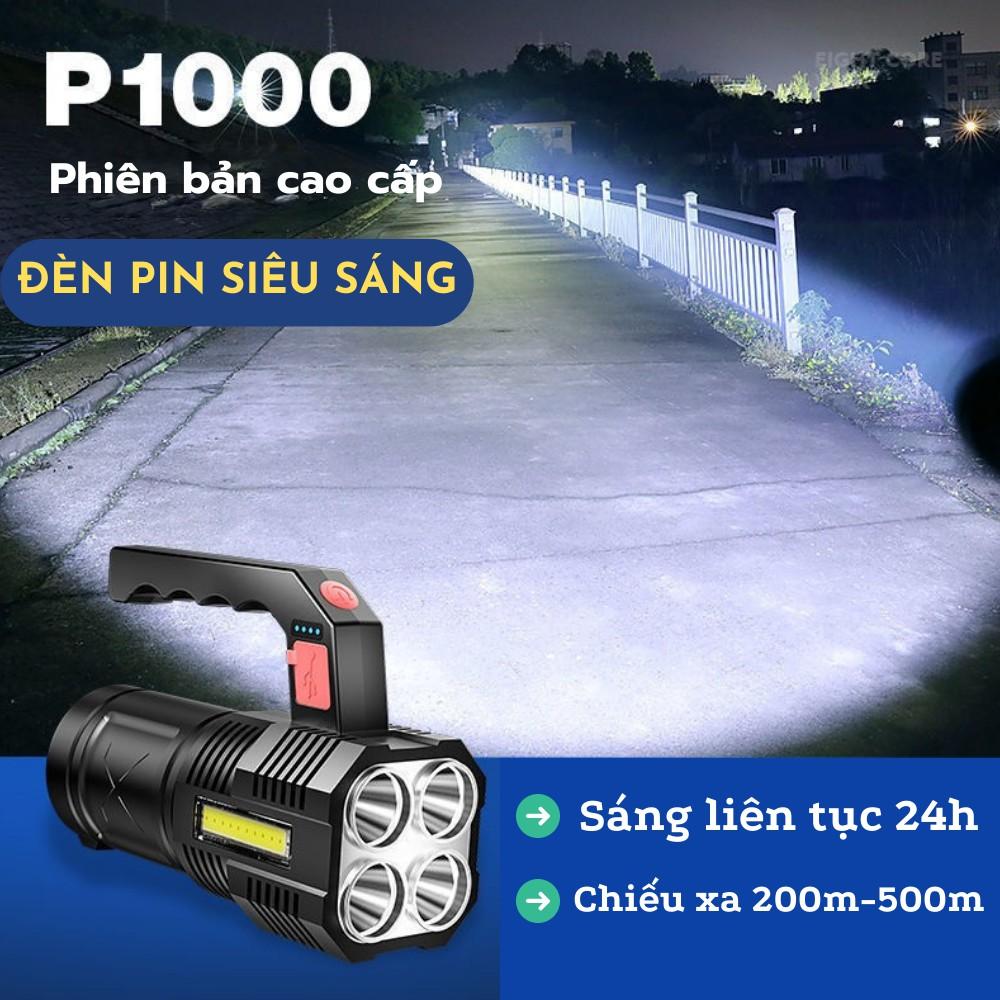 Đèn Pin Cầm Tay Siêu Sáng, Góc Chiếu Rộng, Chống Nước Tiết Kiệm Điện