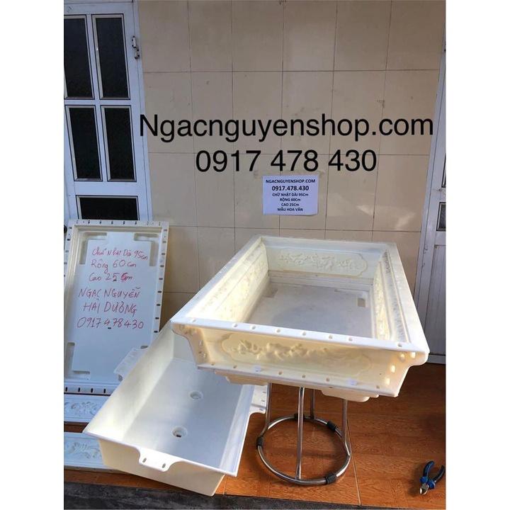 Khuôn đúc chậu chữ nhật 95x60 cao 25cm có lòng trong chất liệu nhựa abs dày dặn