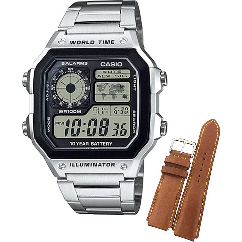 Đồng hồ nam Casio AE-1200WHD-1AVDF tặng kèm dây da bò