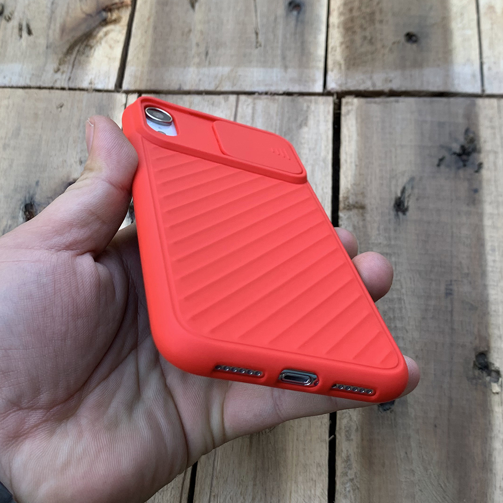 Ốp lưng kéo nắp camera cao cấp dành cho iPhone XR - Màu Đỏ