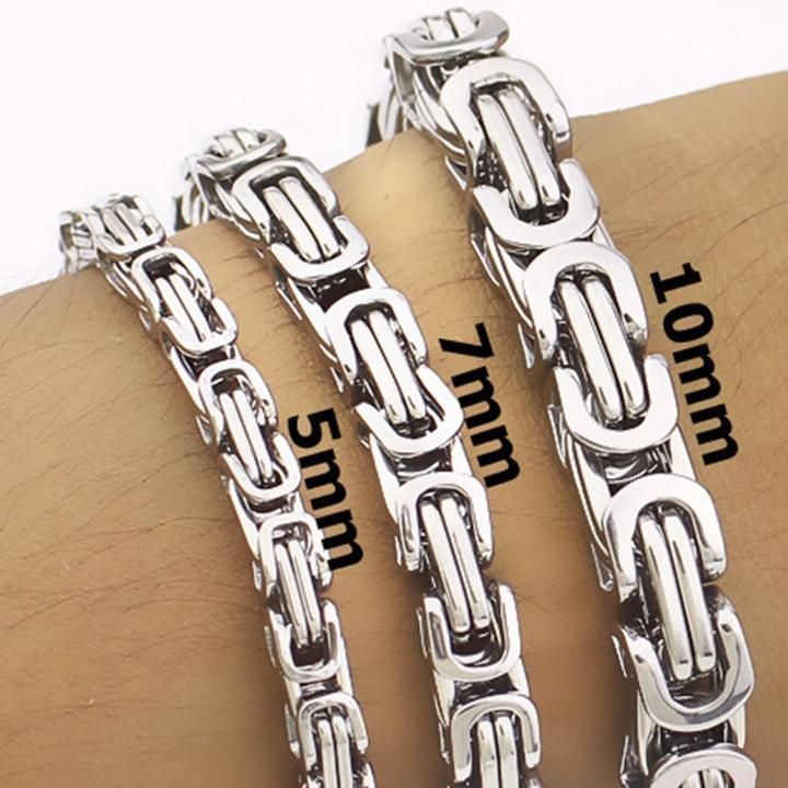 Lắc tay nam titan cao cấp đẹp sang trọng inox thép không gỉ ziczac vuông trangsucpt 9mm PTLTNA78