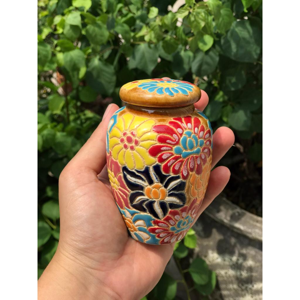 CHUM BÁCH HOA GỐM SỨ TRANG TRÍ DECOR HỦ NHỎ
