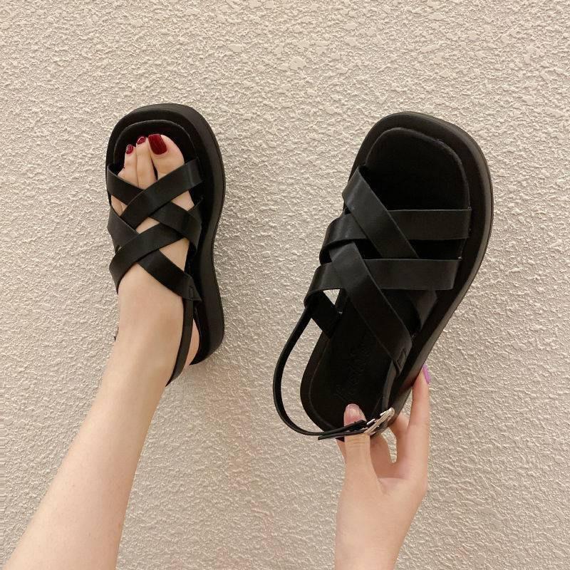 Ảnh thật Sandal Quai Hậu Đan Lưới Quai Mảnh Đế Bánh Mì Cao 2.5Cm Êm Chân G160