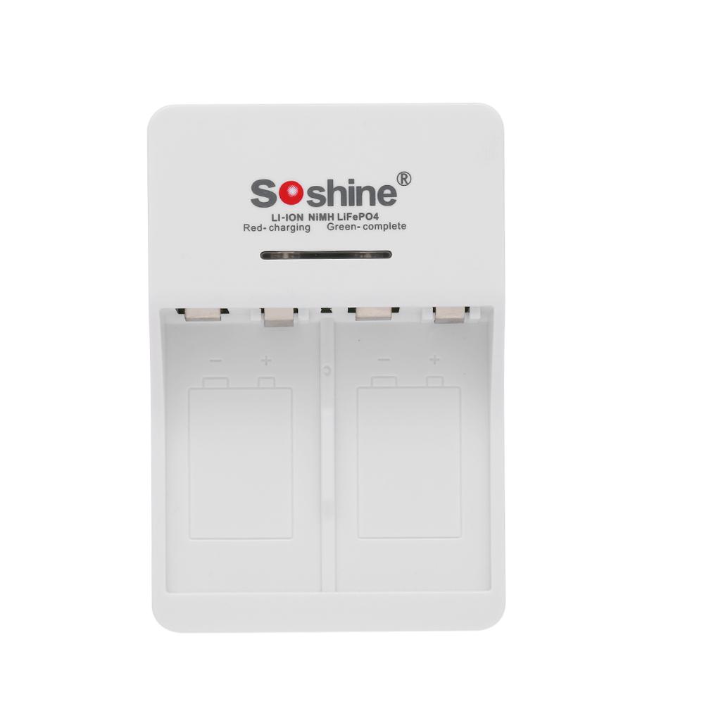 Bộ sạc pin đa năng Soshine V1 Đèn báo LED cho pin 9V Li-ion Ni-MH LiFePO4