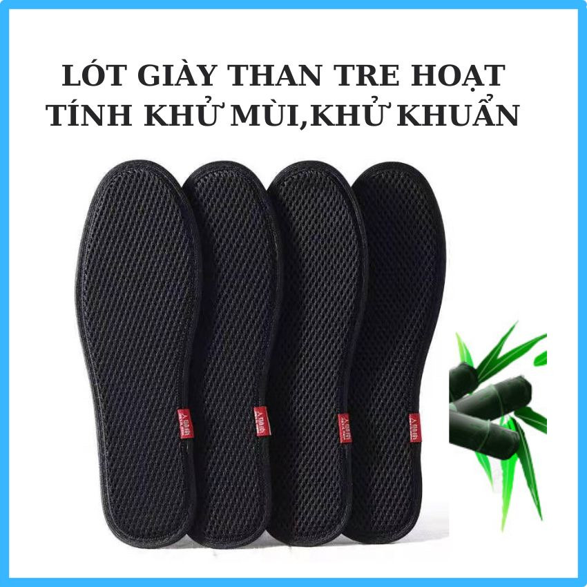 Lót giày cho nam và nữ khử mùi sợi tre , thơm tự nhiên , vải lưới đàn hồi thông hơi , thoáng khí khử mùi hôi hiệu quả  , giúp bảo vệ bàn chân , giữ chân sạch sẽ và khô ráo nhỏ gọn tiện lợi