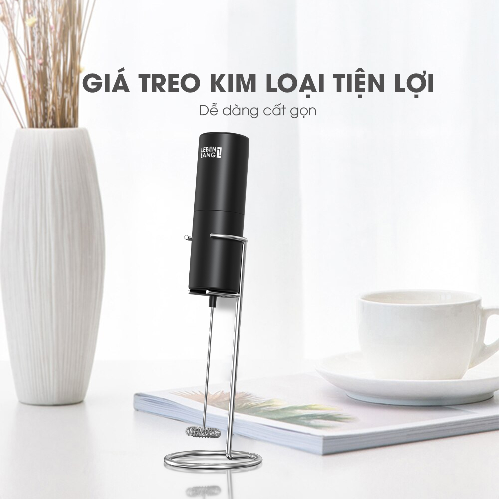 Máy đánh bọt cầm tay Lebenlang LBL4586, chạy bằng PIN 2A tiện lợi, công suất 10W – hàng chính hãng