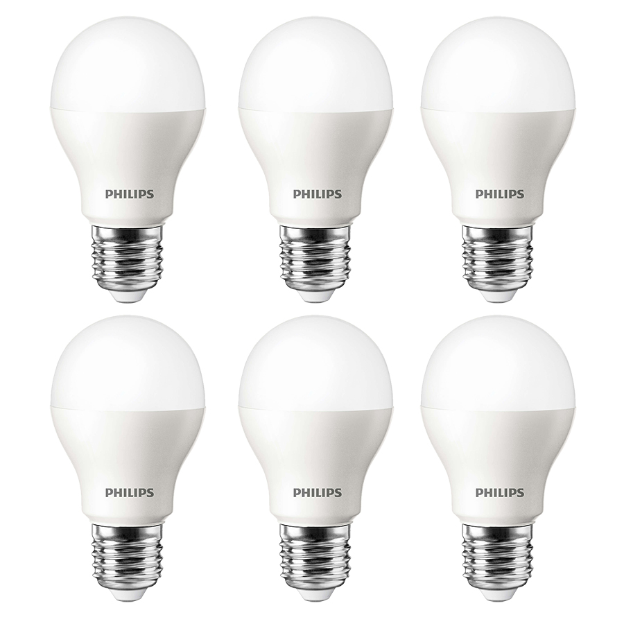 Bộ 7 Bóng Đèn Philips LED Essential 9W 6500K E27 A60 - Ánh Sáng Trắng - Hàng Chính Hãng