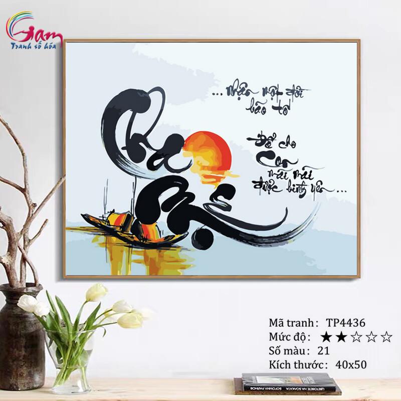 Tranh sơn dầu số hoá tự tô màu Gam TP4436 40x50cm căng sẵn khung