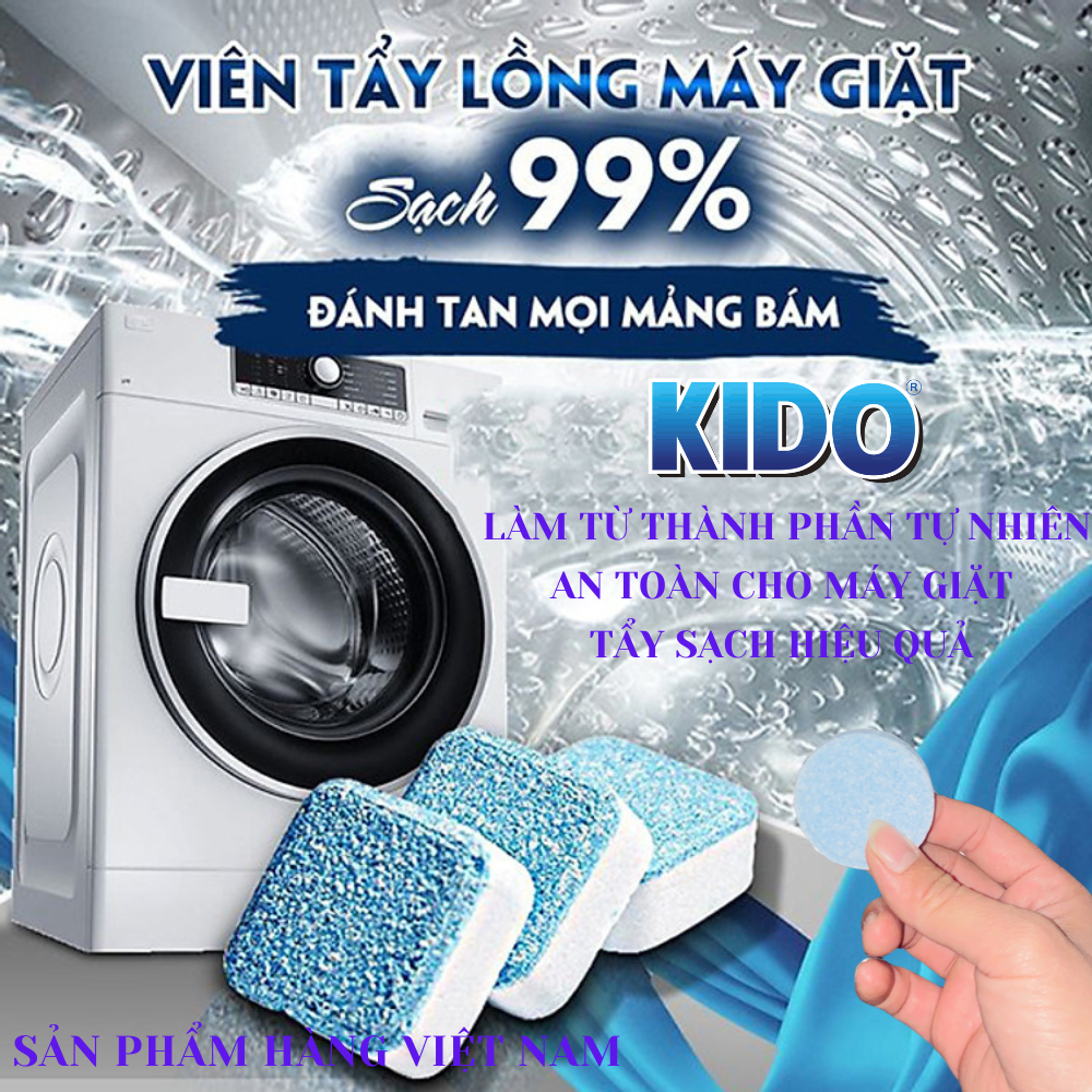 Viên Nén Làm Sạch Cặn Bẩn Lồng Giặt Công Nghệ Tây Ban Nha Chỉ với 1 Viên Vệ Sinh Lồng Máy Giặt, Đường Ống,  Sản Phẩm Việt Nam 