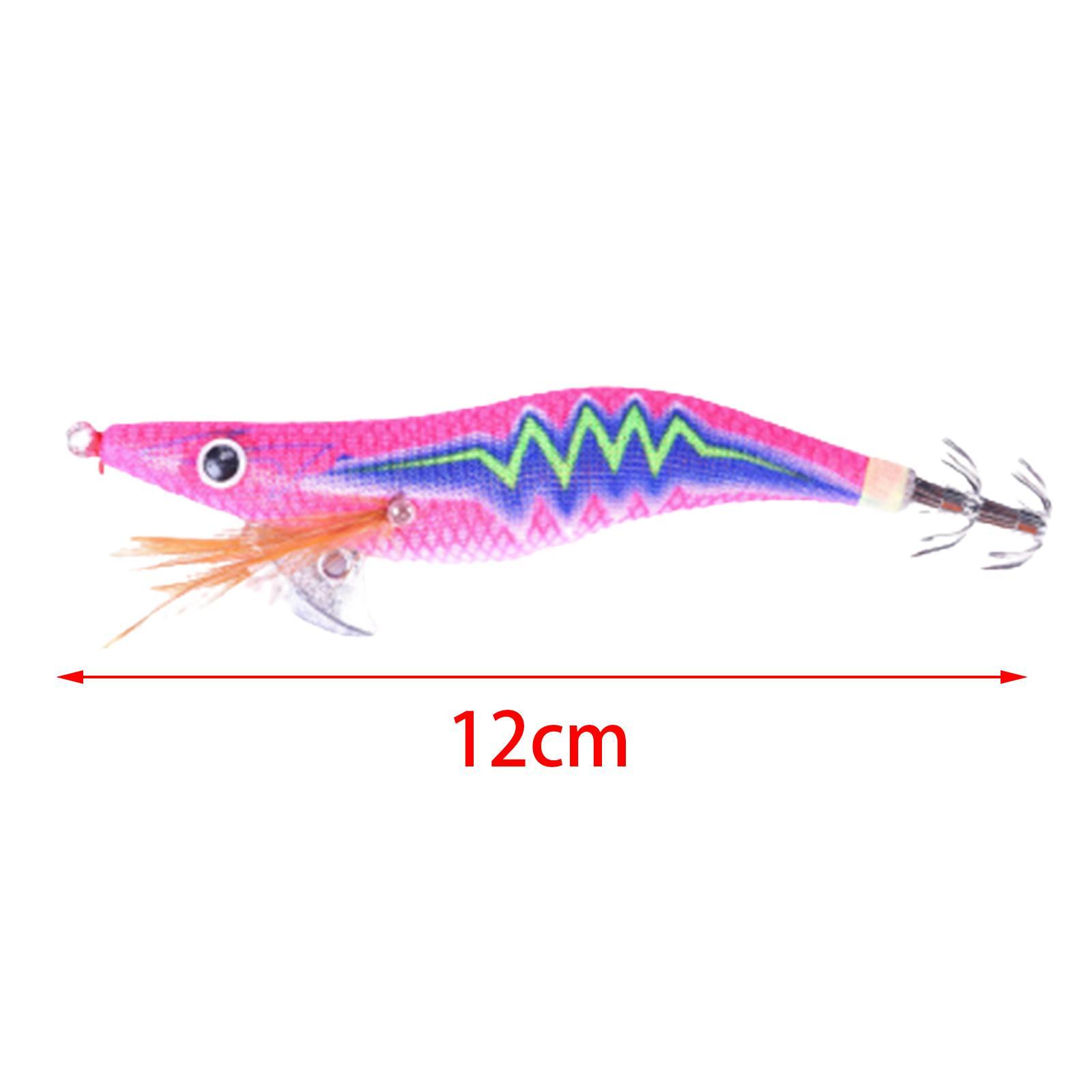 Luminous Squid Jig Hooks, Fishing Hook, Night Fishing Tackle 12cm Artificial Squid Jig Lures Fluorescent Durable Luminous Lure, Squid Lures