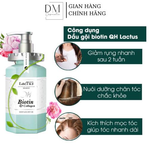 Dầu gội biotin Lactus season giảm tóc gãy rụng, giảm gàu, dầu thừa và bã nhờn 650ml