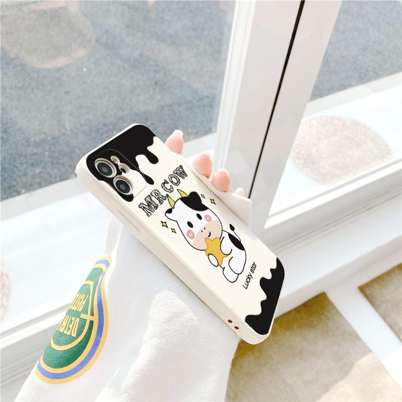 Ốp lưng Mr.Cow cạnh vuông 5/5s/6/6plus/6s/6splus/7/7plus/8/8plus/x/xr/xs/11/12/pro/max/plus/promax