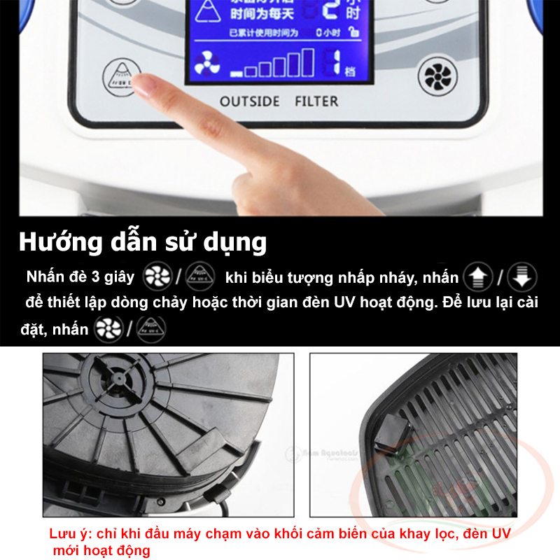 Lọc thùng Sunsun Frequency HW ZW 3000, 5000 tích hợp UV bơm điện tử chỉnh dòng