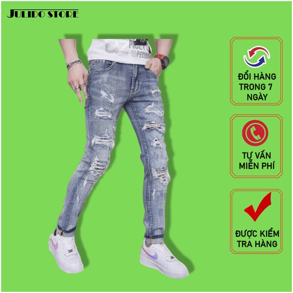 Quần bò nam co dãn 4 chiều Julido Store, chất jean mềm mịn xịn xò xu hướng BC1 - Xanh 3338 size 28