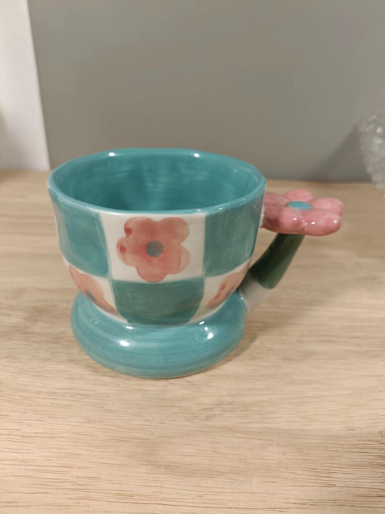 Thuận lợi nhất sáng tạo nhiệt độ cao vẽ tay hoa tulip ba chiều cốc gốm cốc cốc cà phê màu tráng men văn phòng nhà