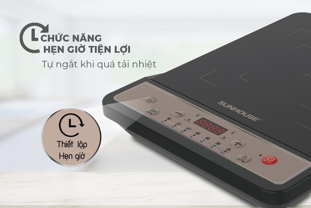 Bếp Từ Đơn Sunhouse SHD6157 (1800W) - Kèm Nồi Lẩu - Hàng Chính Hãng