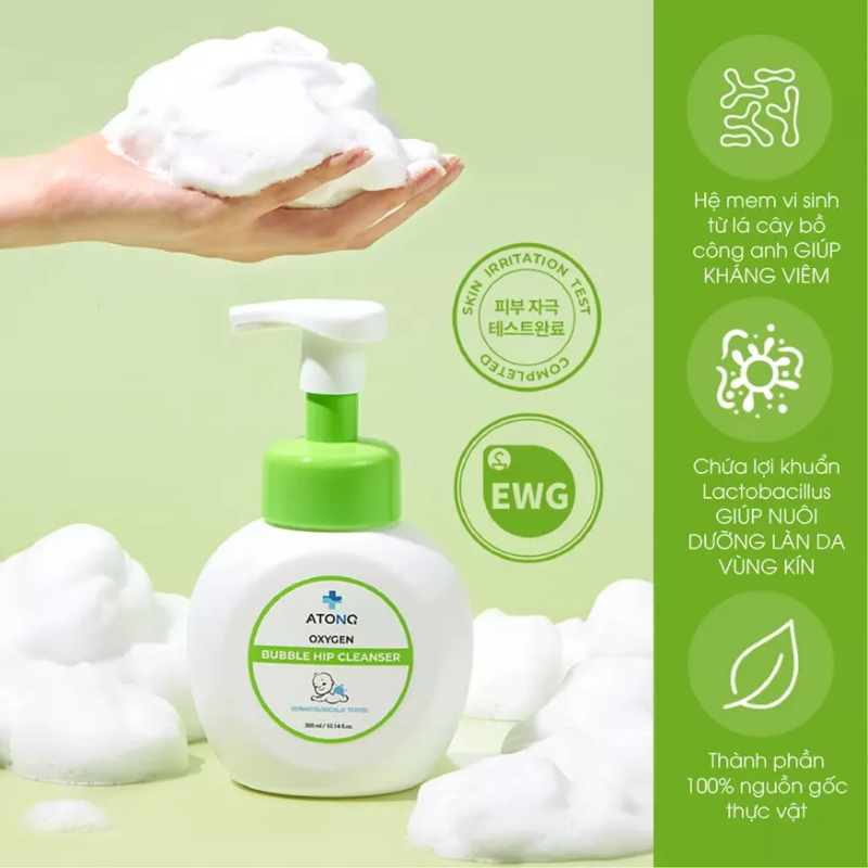 Bọt vệ sinh cho bé Oxygen Bubble Hip Cleanser Atono2 300ml